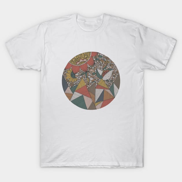 Triangles and Flowers T-Shirt by Valentina Harper